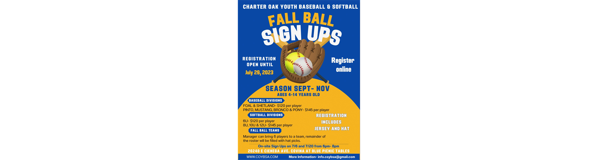 Fall Ball Registration Open