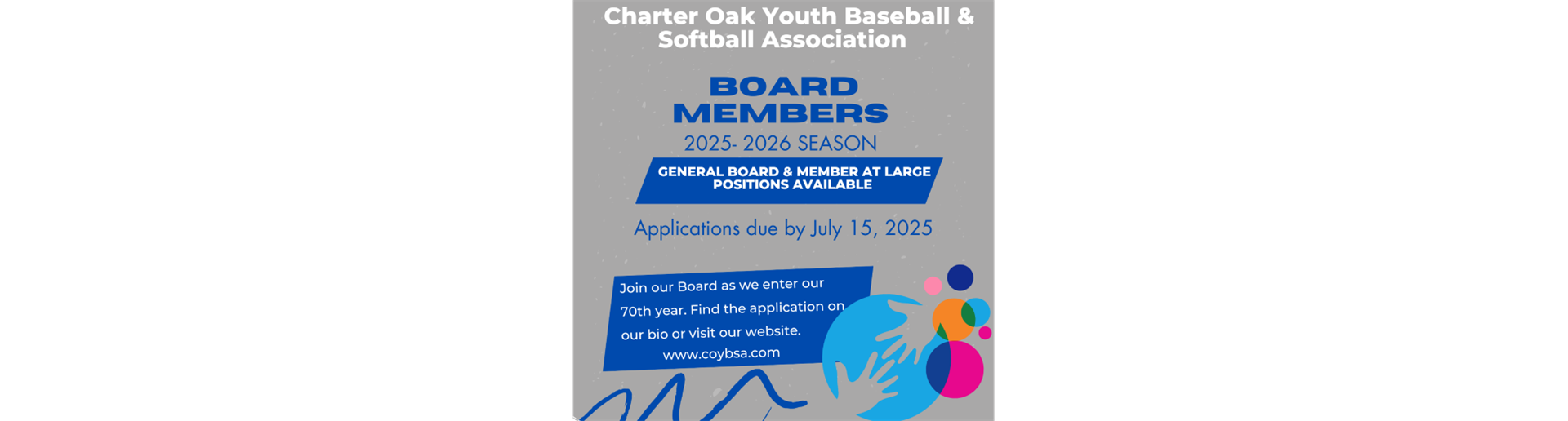 Board Member Application due 7/15