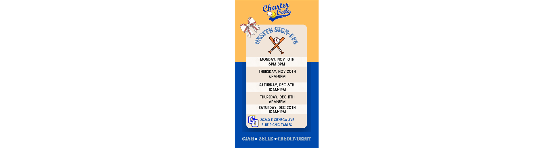 On Site Sign-Ups for Spring 2026