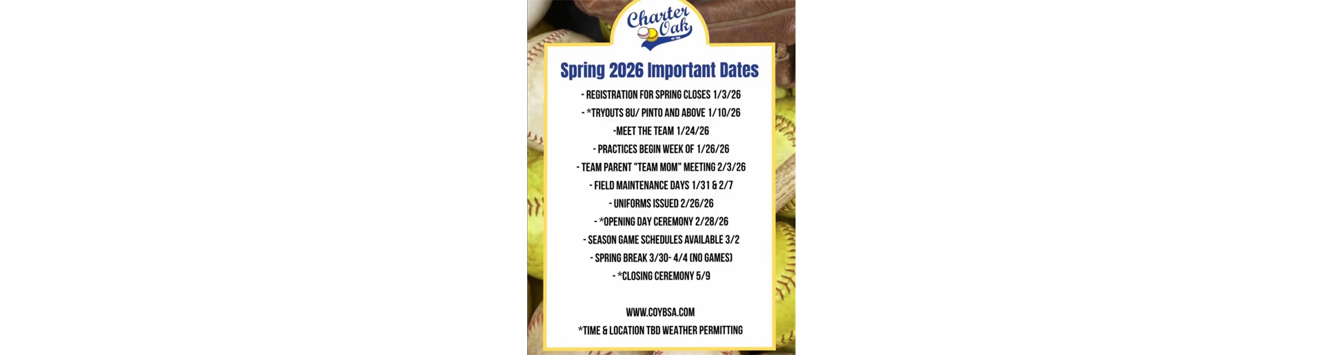 Spring Important Dates