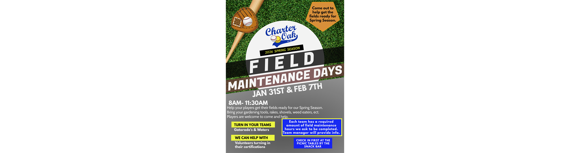 Field Maintenance 1/31 and 2/7